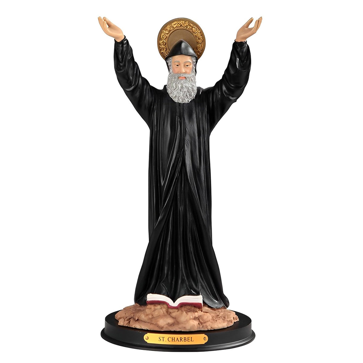 ICE ARMOR 12" H St. Charbel Makhlouf Statue Holy Figurine Religious Decoration