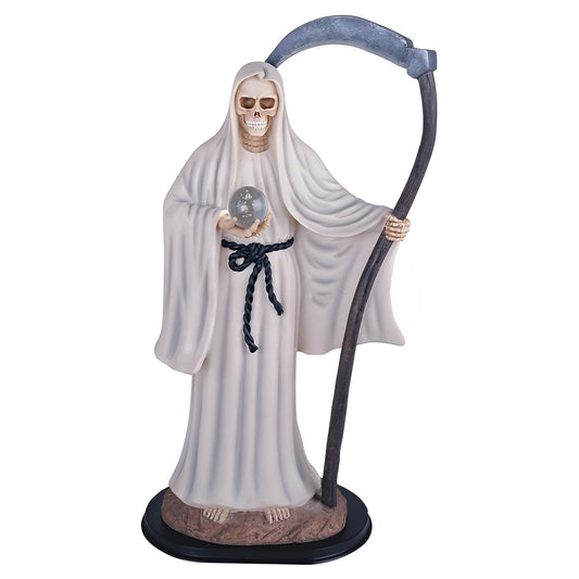 ICE ARMOR 24" H White Santa Muerte Holding Scythe Statue Our Lady of The Holy Death Figurine Religious Decoration
