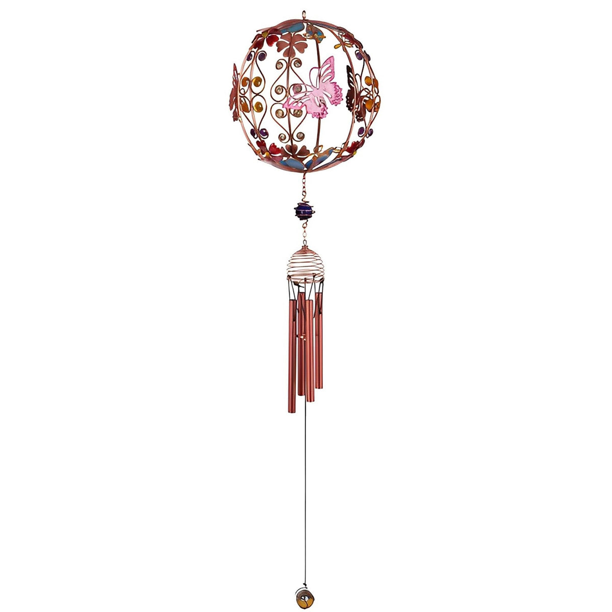 ICE ARMOR 30" Long3B-Fly Globe Shape Wind Chime with Copper Gem