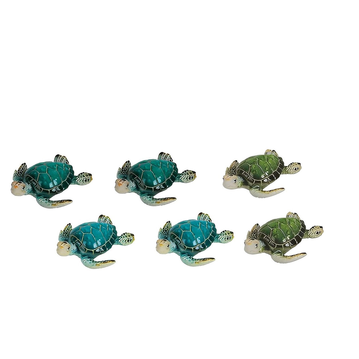 ICE ARMOR 6-PC Blue and Green Sea Turtle Magnet Set 3.25" W Decoration Figurine