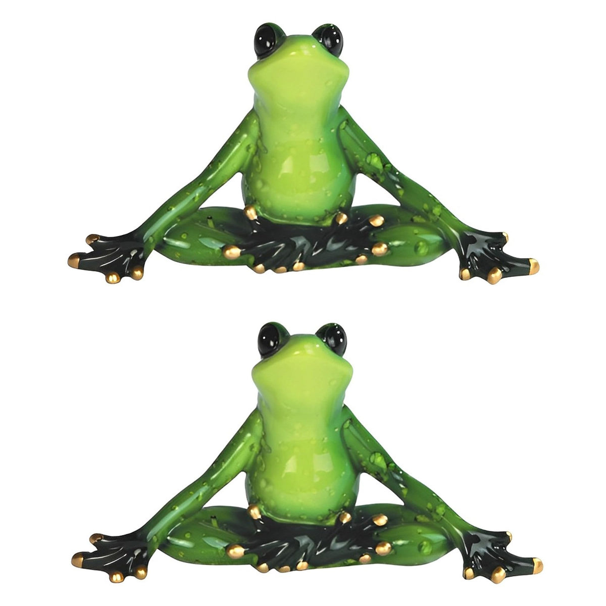ICE ARMOR 2-PC Yoga Frog 6" W Statue Funny Animal Decoration Figurine