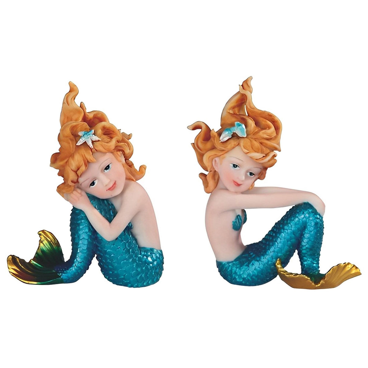 ICE ARMOR 2-PC Lovely Mini Mermaid 4" H Fantasy Decoration Figurine Set