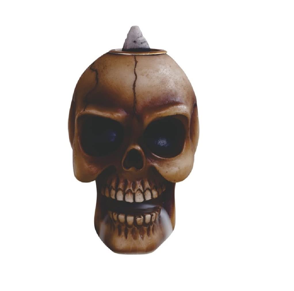 ICE ARMOR 2.75" H Skull Backflow Incense Holder Statue Fantasy Decoration Figurine Incense Burner