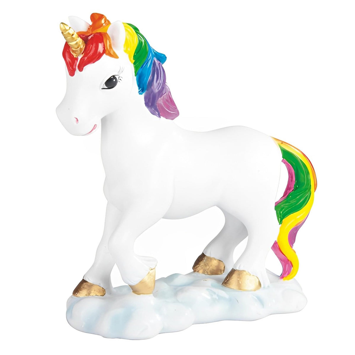 ICE ARMOR 6.75" H Unicorn Cub with Rainbow Mane and Tail Statue Fantasy Decoration Figurine
