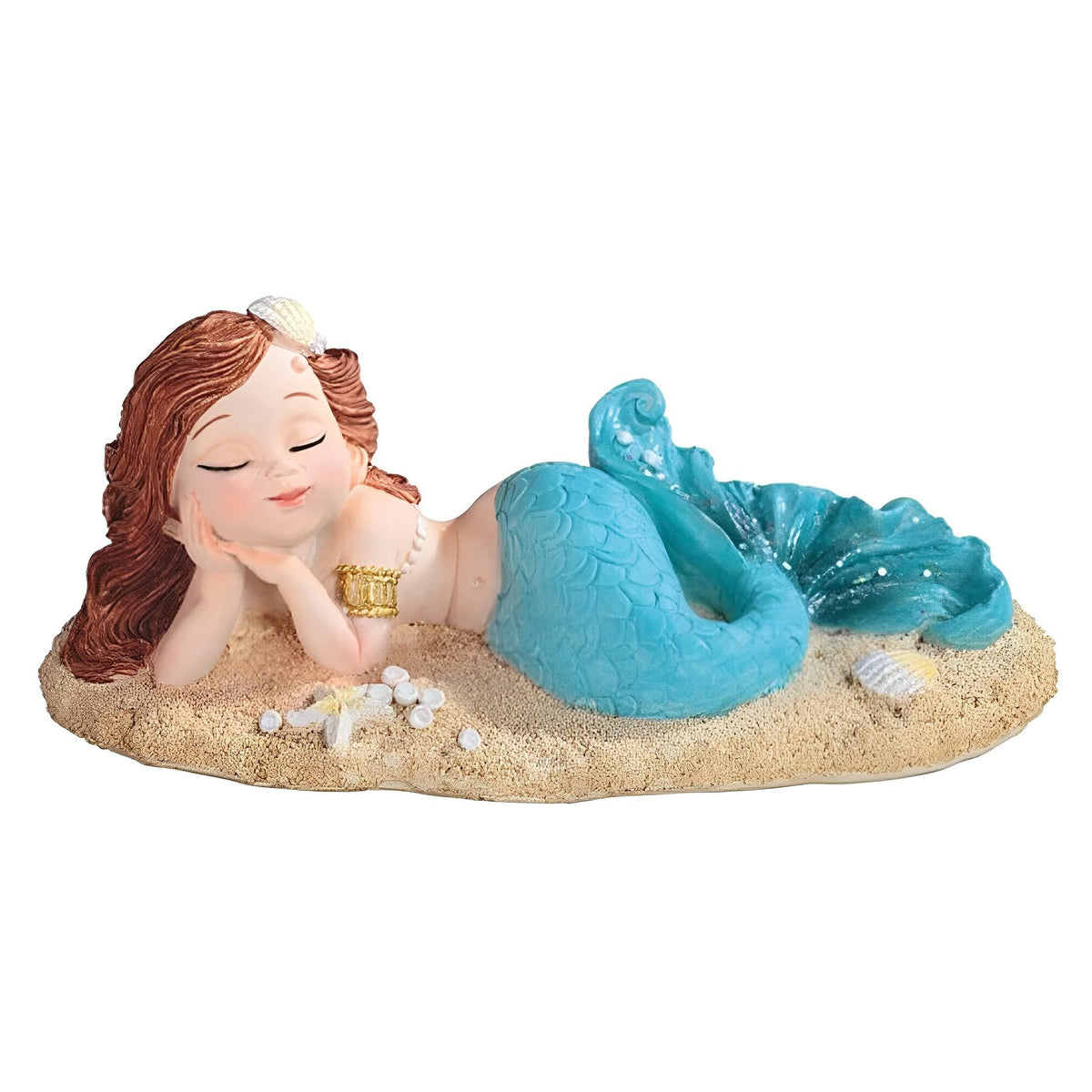 ICE ARMOR 6.25" W Mermaid Lying on Beach Blue Mergirl Statue Fantasy Decoration Figurine