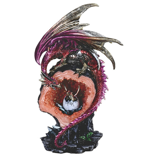 ICE ARMOR 11" H Pink Dragon with New Born Baby Statue Fantasy Decoration Figurine