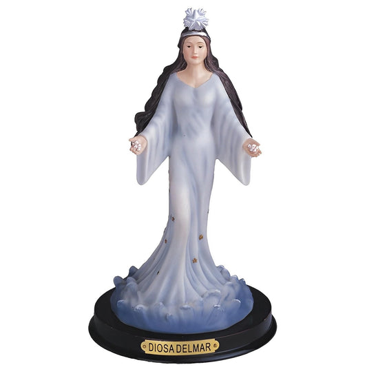 ICE ARMOR 9" H Diosa Del Mar Statue Goddess of The Sea Yemaya Holy Figurine Religious Decoration