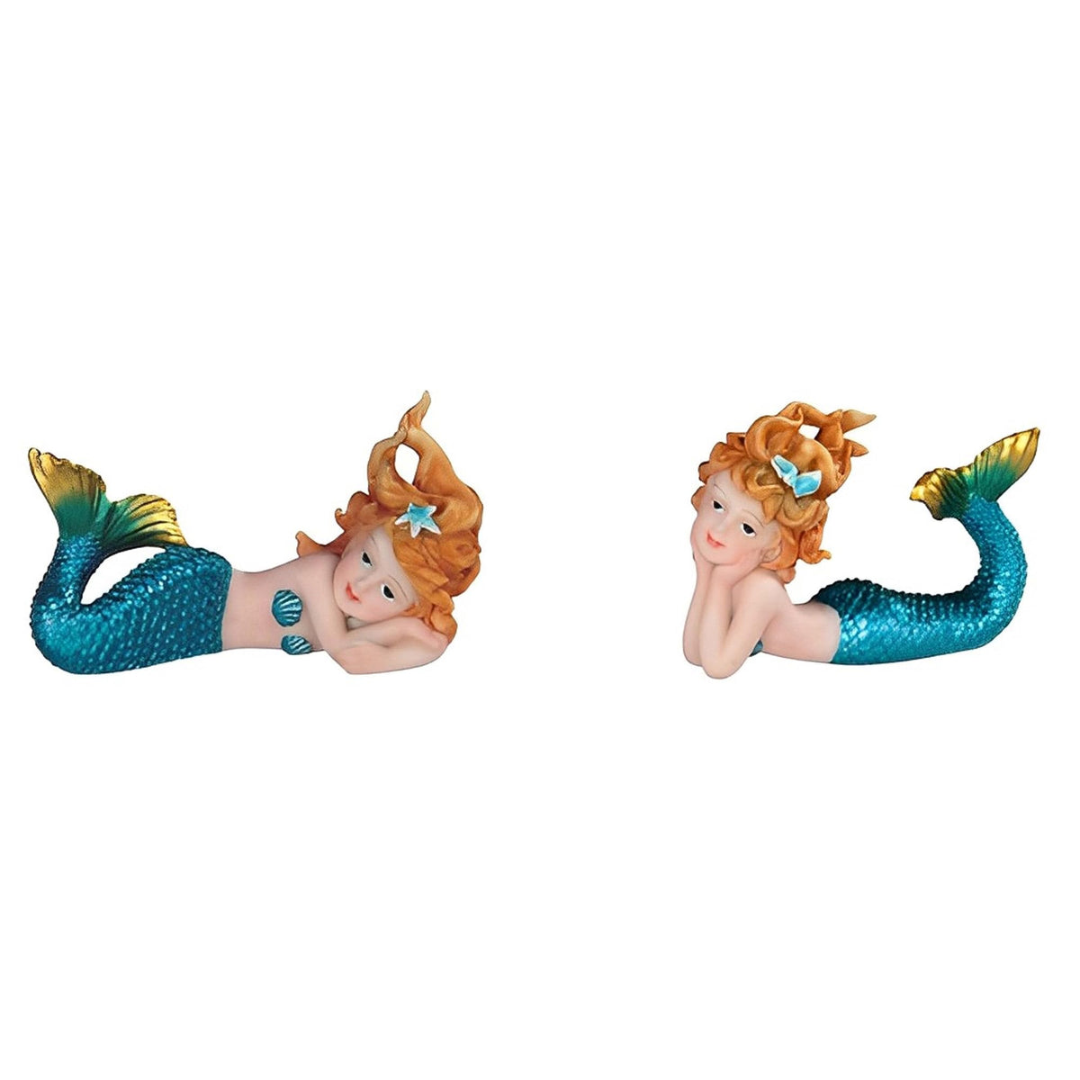ICE ARMOR 2-PC Lovely Mini Mermaid 4.5" W Fantasy Decoration Figurine Set