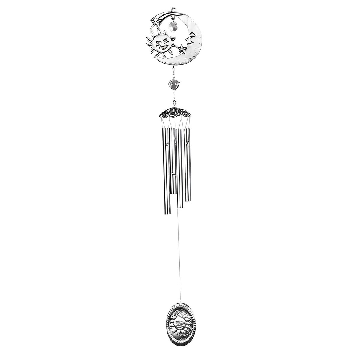 ICE ARMOR 28" Long Pewter Celestial Wind Chime