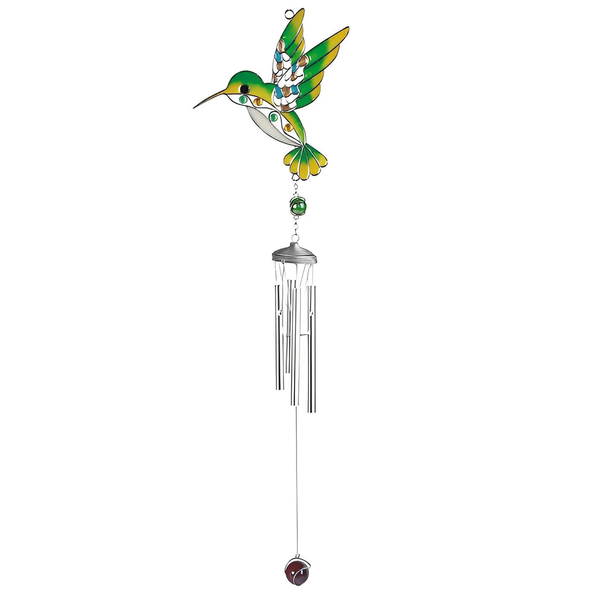 ICE ARMOR 31" Long Green Hummingbird Suncatcher Wind Chime Garden Patio Decoration