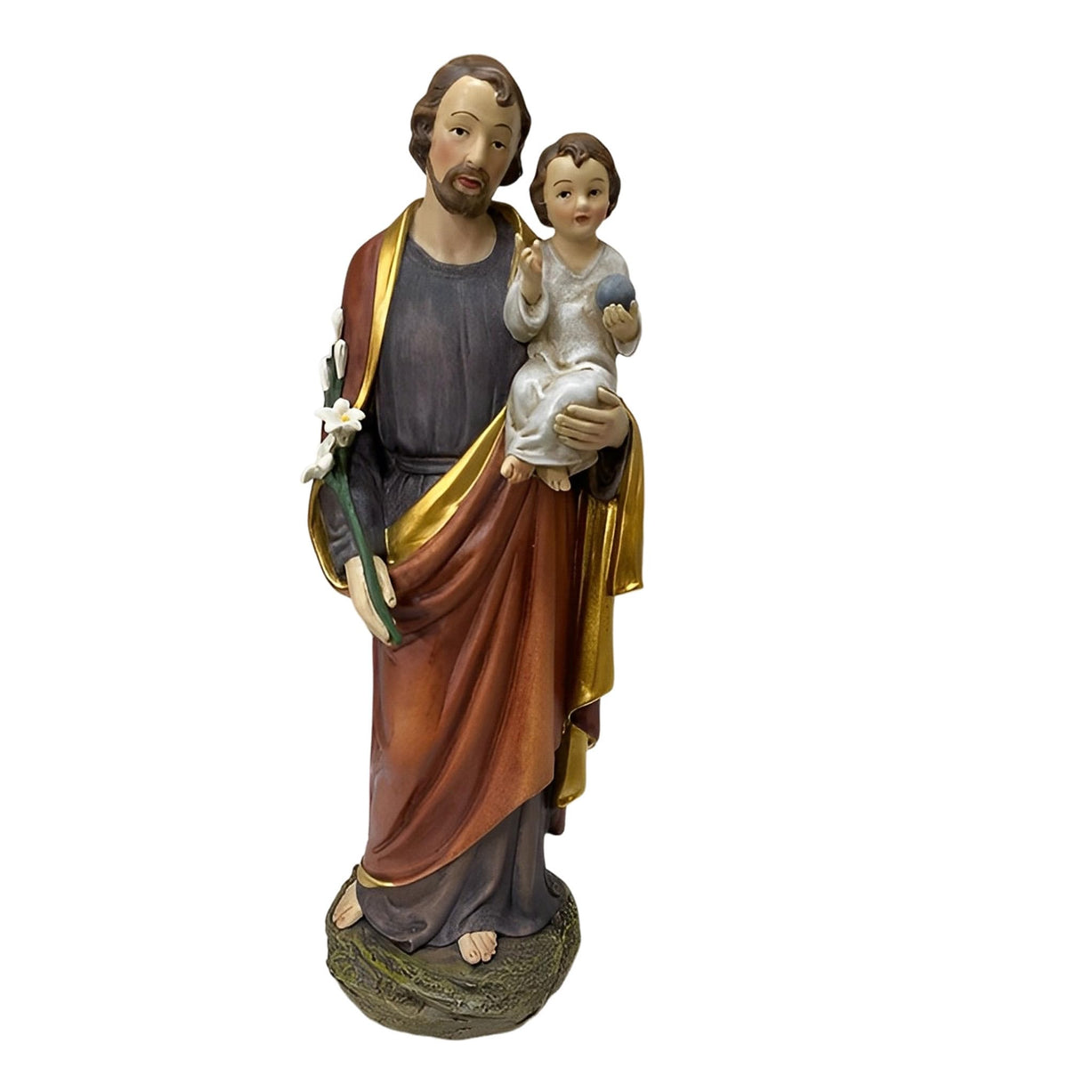 ICE ARMOR 12" H St. Joesph Holding Baby Jesus Holy Figurine Religious Decoration
