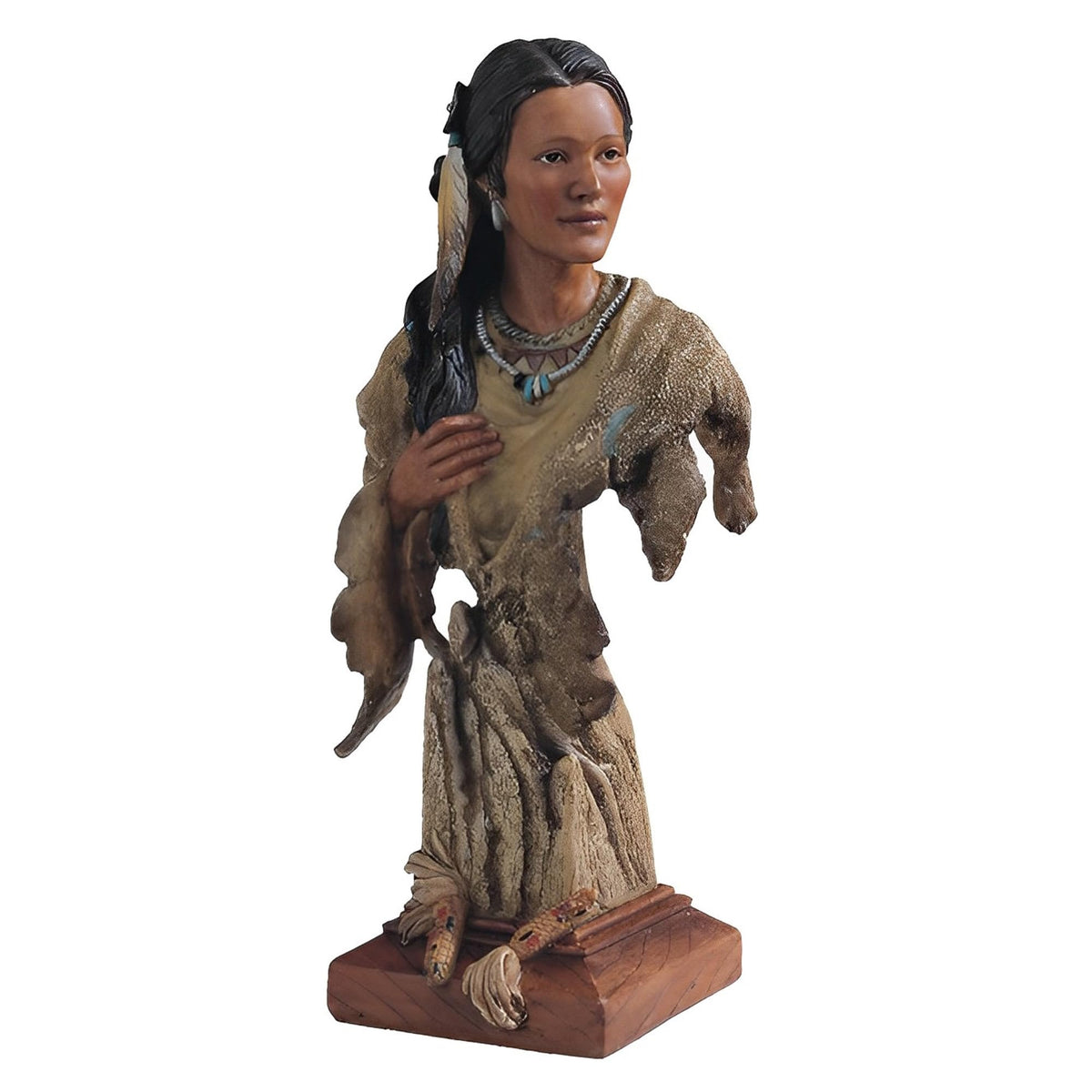 ICE ARMOR 12" H Indian Woman Bust Statue Native American Decoration Figurine