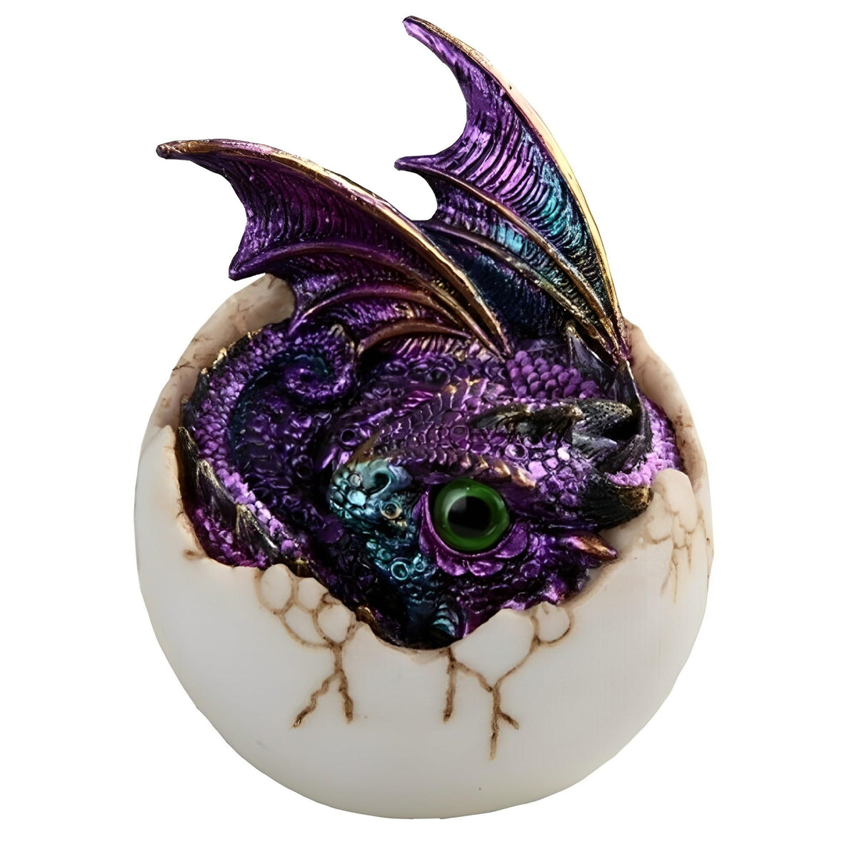 ICE ARMOR 4" H Pink/Purple Dragon Baby in Egg Statue Fantasy Decoration Figurine