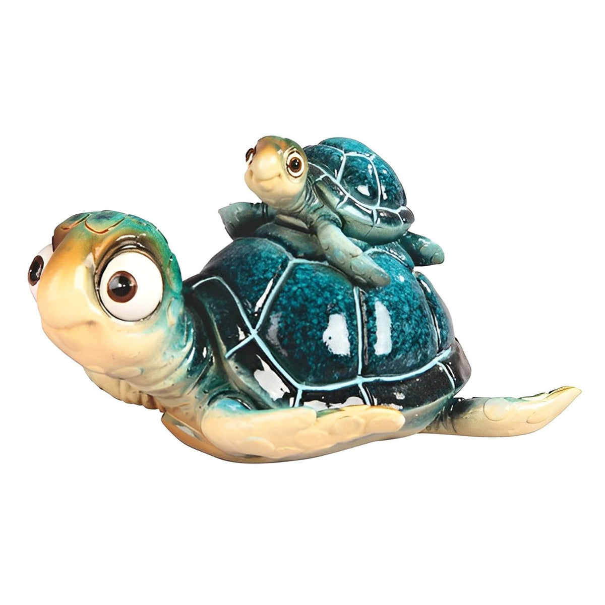 ICE ARMOR 6" W Blue Sea Turtle with Baby Statue Fantasy Decoration Figurine