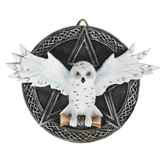 ICE ARMOR 6.5" W Snow Owl Wall Decor Statue Sculpture Ornament Decoration Home/Room Decor Ideas for House Warming, Holidays and Birthdays Great Collectible Addition