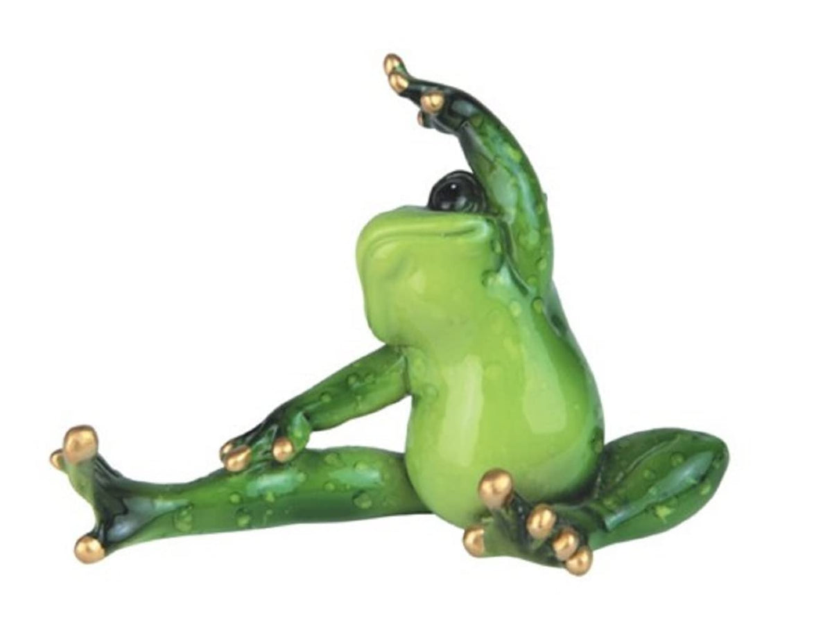 ICE ARMOR 4.75" W Frog Doing Yoga Head to Knee Pose Statue Funny Animal Decoration Figurine Office Desk/Home/Living Room/Table Decor, Perfect House Warming Gifts for New Home