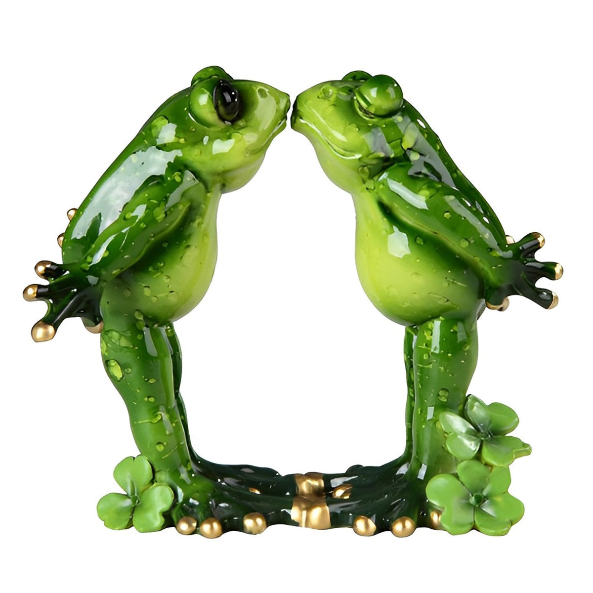 ICE ARMOR 4.25" H Romantic Frog Couple Kissing Statue Funny Animal Decoration Figurine