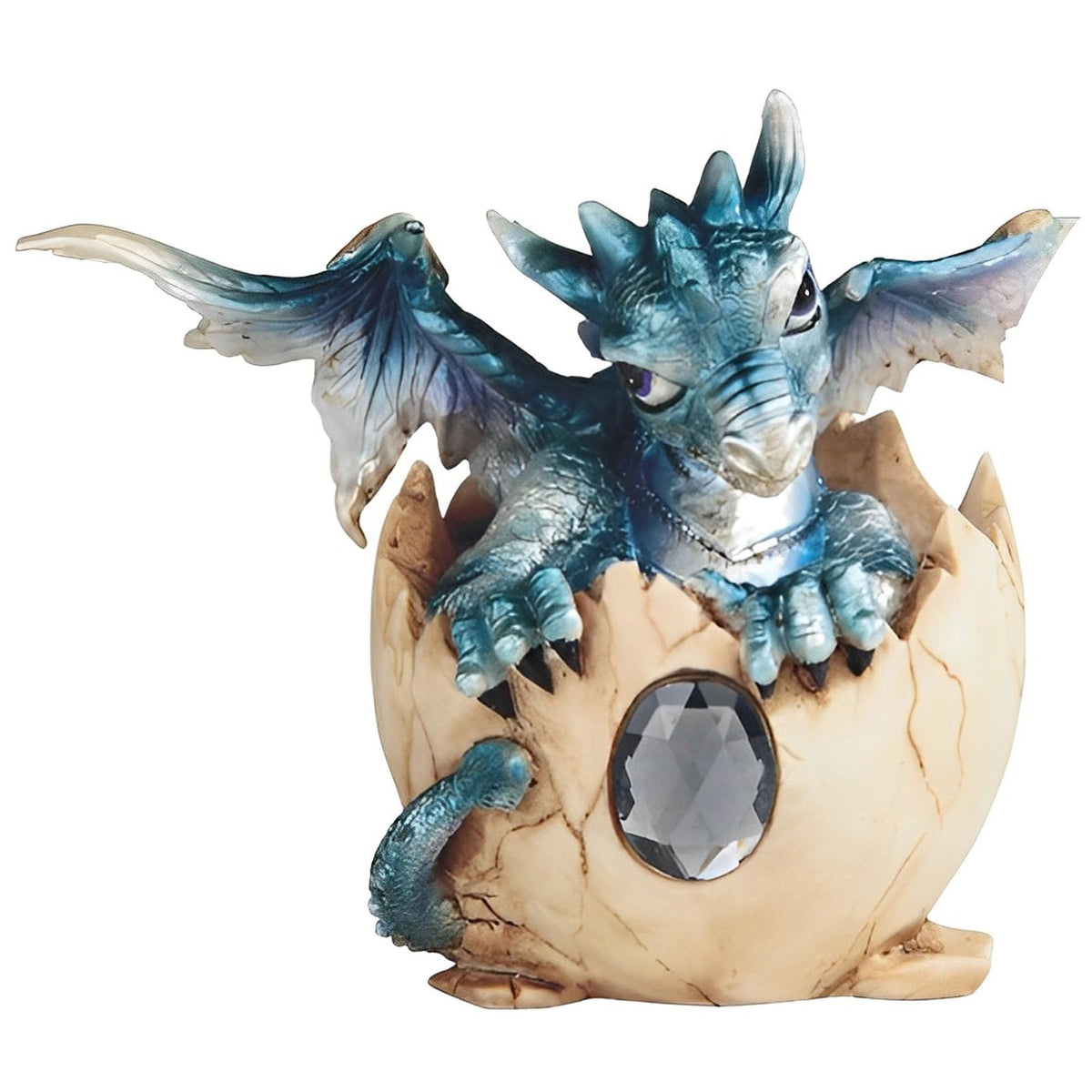 ICE ARMOR 4" H Fantasy December Birthstone Blue Dragon Baby Hatchling Figurine