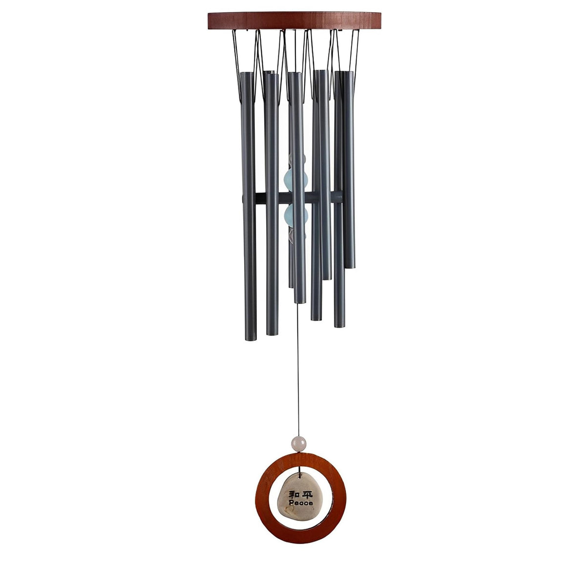 ICE ARMOR 28" Long Traditional Wooden Round Top Black Tube Wind Chime Garden Patio Decoration