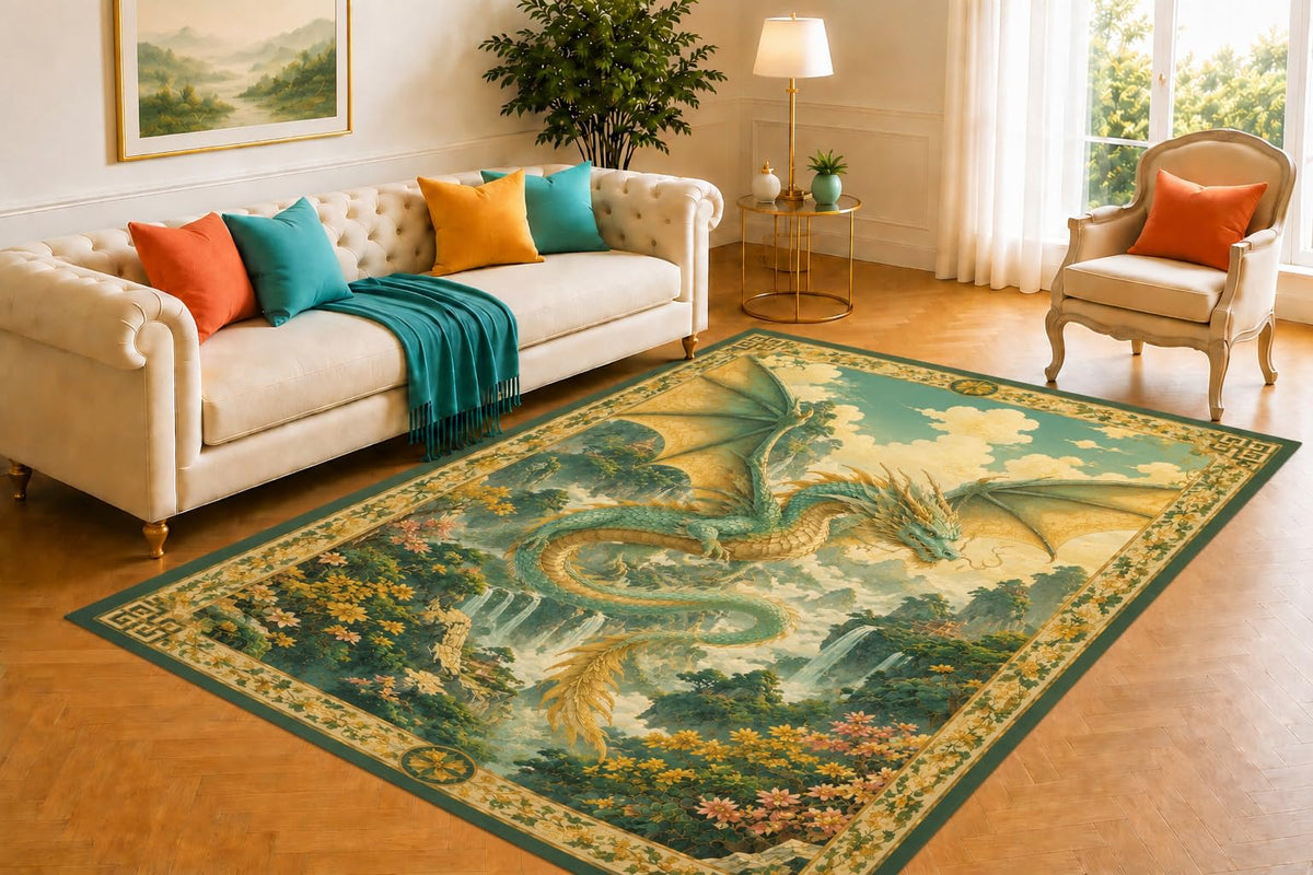 ICE ARMOR 5' x 7' Polar Bear Arctic Area Rug for Living Room,Soft Low Pile Indoor Rug with Non-Slip Silicone Backing,Decorative Carpet for Bedroom,Dining Room,Office,Blue