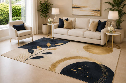 ICE ARMOR 6'7" x 9'10" Pastel Flow Area Rug for Living Room, Soft Low Pile Indoor Rug with Non-Slip Silicone Backing, Large Decorative Carpet for Bedroom, Dining Room and Office, Multicolored