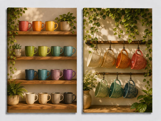 ICE ARMOR Extra-Large Set of 2 Colorful Coffee Mug Collection Canvas Wall Art, Modern Kitchen and Coffee Bar Decor for Dining Room, Breakfast Nook, Cafe Corner, 24x36 Inch Canvas Print - Ready to hang