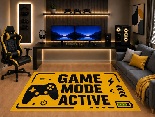 ICE ARMOR "Ultra Light Weight 5' x 7' Game Mode Active Area Rug Modern Controller Graphic Art for Boys Teen Bedroom Gaming Room Playroom Non-Slip Silicone Backing Low Pile