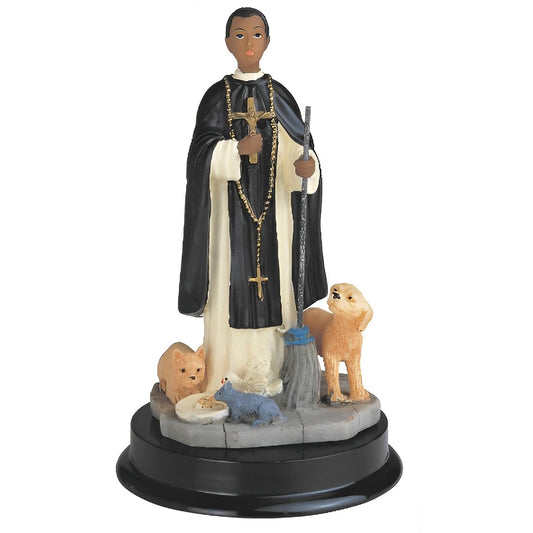 ICE ARMOR 5" H Saint Martin de Porres Statue Holy Figurine Religious Decoration