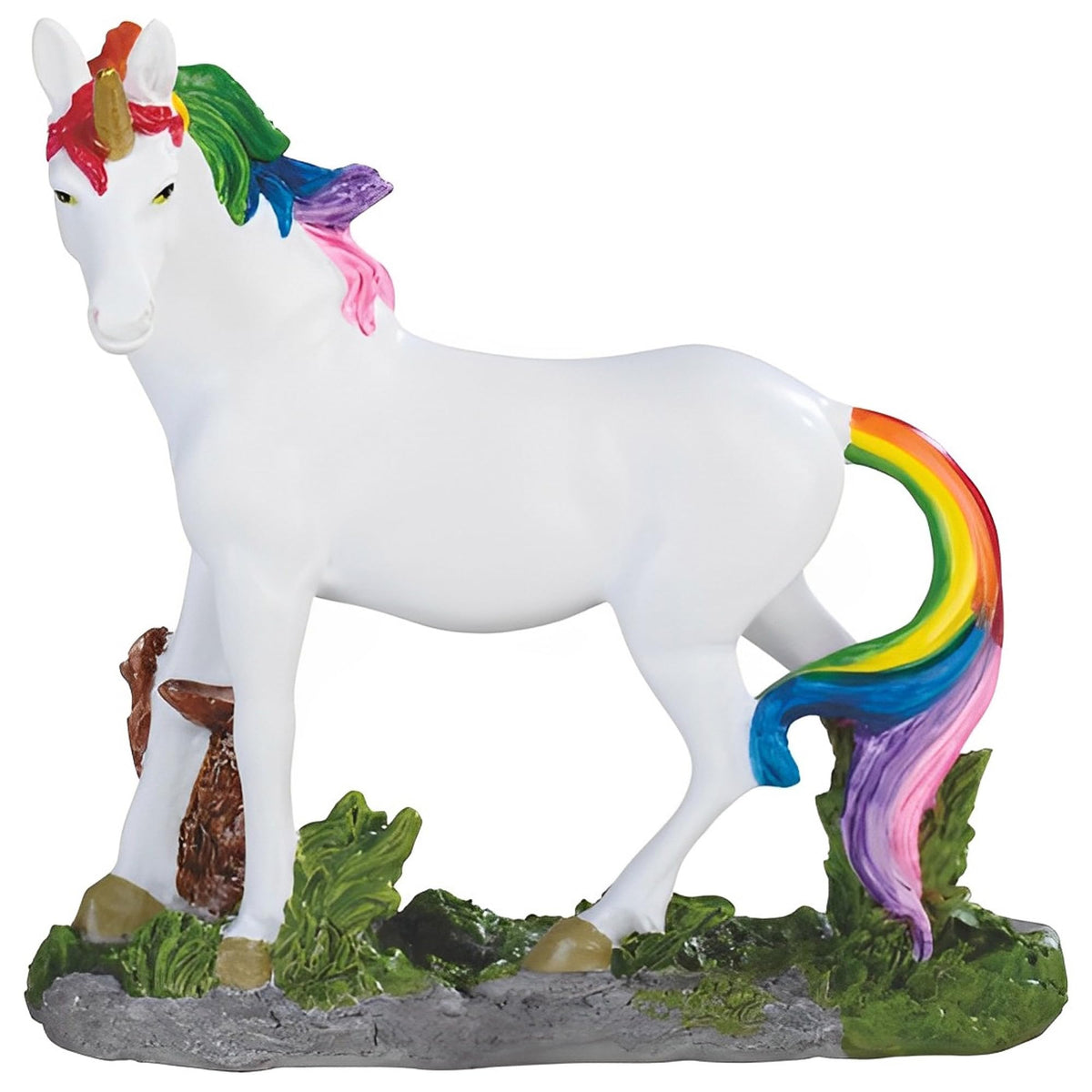 ICE ARMOR 5" H Unicorn with Rainbow Mane and Tail Statue Fantasy Decoration Figurine