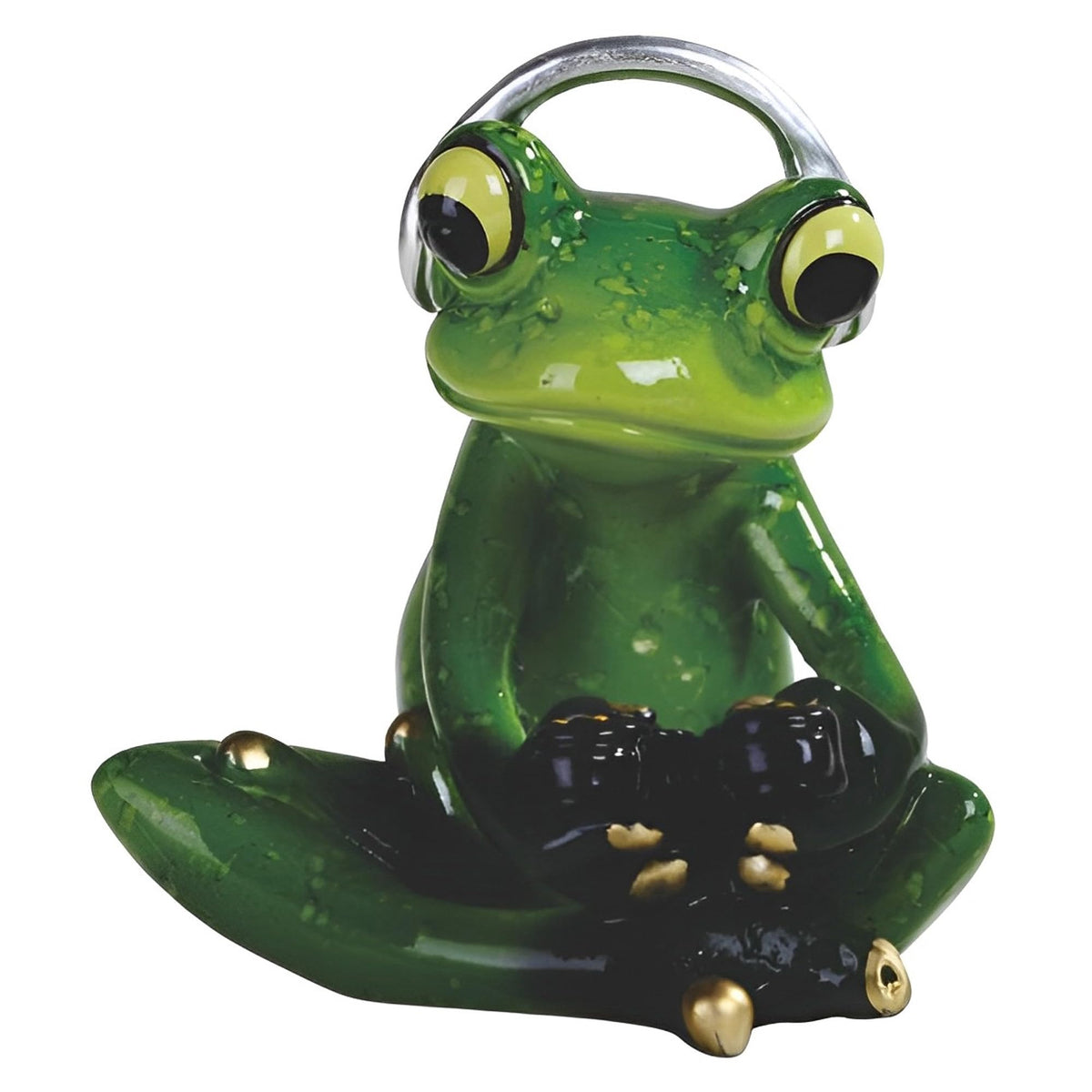 ICE ARMOR 3" H Frog Playing Game with Headset Figurine
