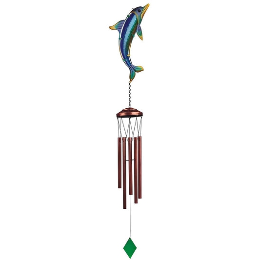 ICE ARMOR 40" Long Blue Dolphin Wind Chime Marine Life Garden Patio Decoration