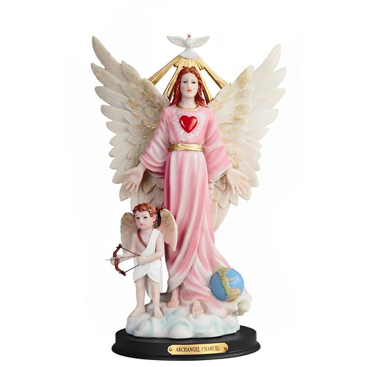 ICE ARMOR 12" H Archangel Chamuel Statue Angel of Peaceful Relationships Holy Figurine Religious Decoration