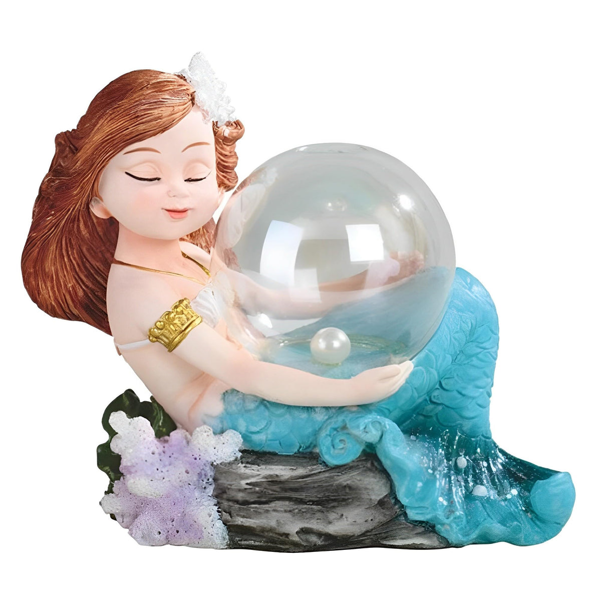 ICE ARMOR 5.25" W Mermaid with Bubble Mergirl Statue Fantasy Decoration Figurine