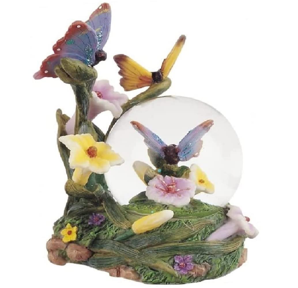 ICE ARMOR 5" H Butterflies Glitter Snow Globe