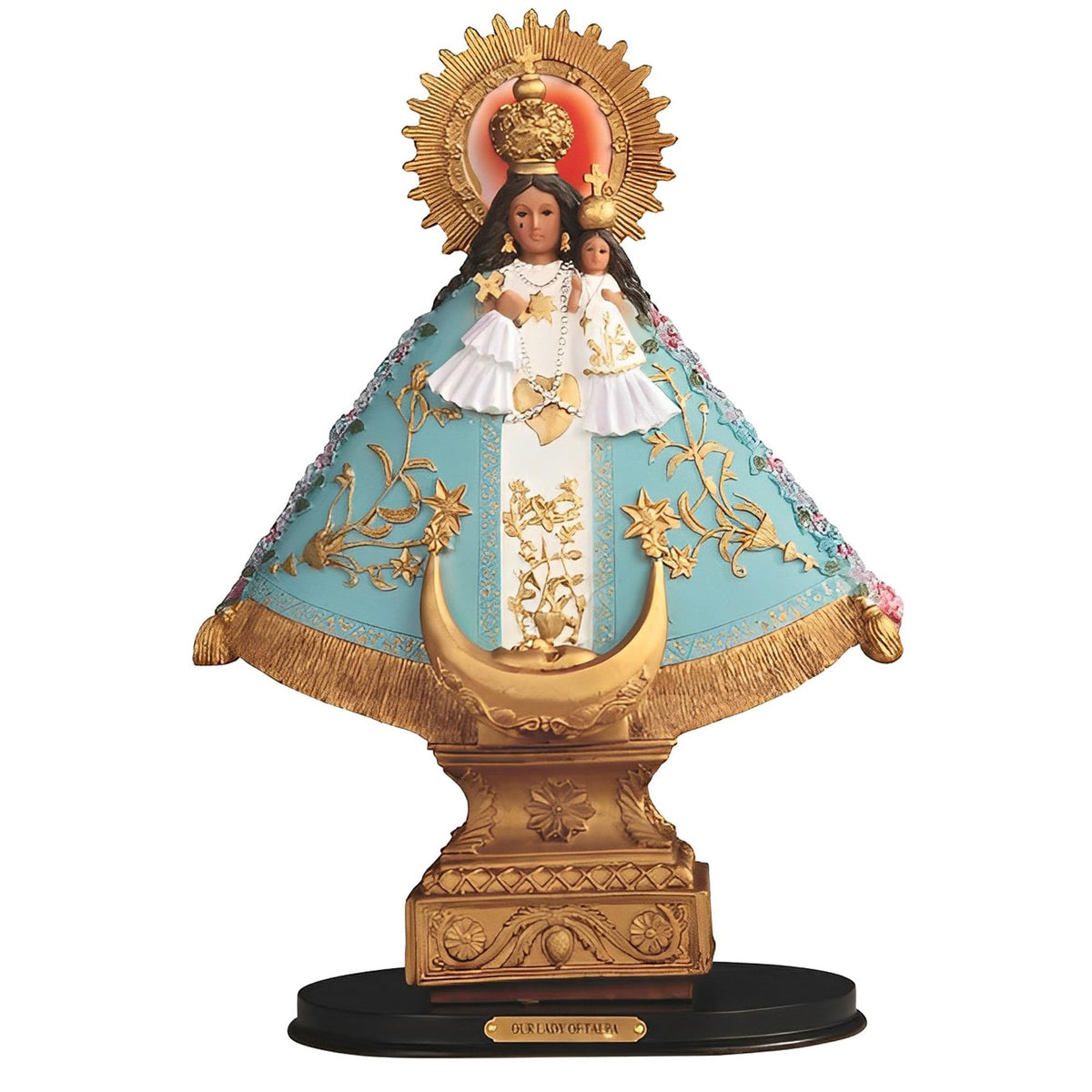 ICE ARMOR 16" H Our Lady of Talpa in Blue Statue Holy Figurine Religious Decoration