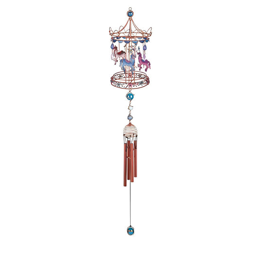 ICE ARMOR 35" Long Carousel Wind Chime with Copper Gem