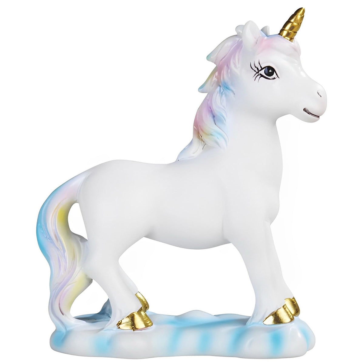 ICE ARMOR 6.75" H Lucite Unicorn with Rainbow Mane Statue Fantasy Decoration Figurine