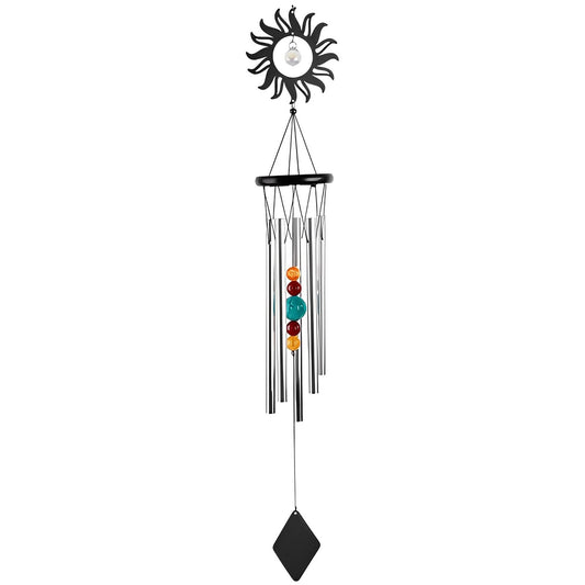 ICE ARMOR 34" Long Metal Black Sun Wind Chime
