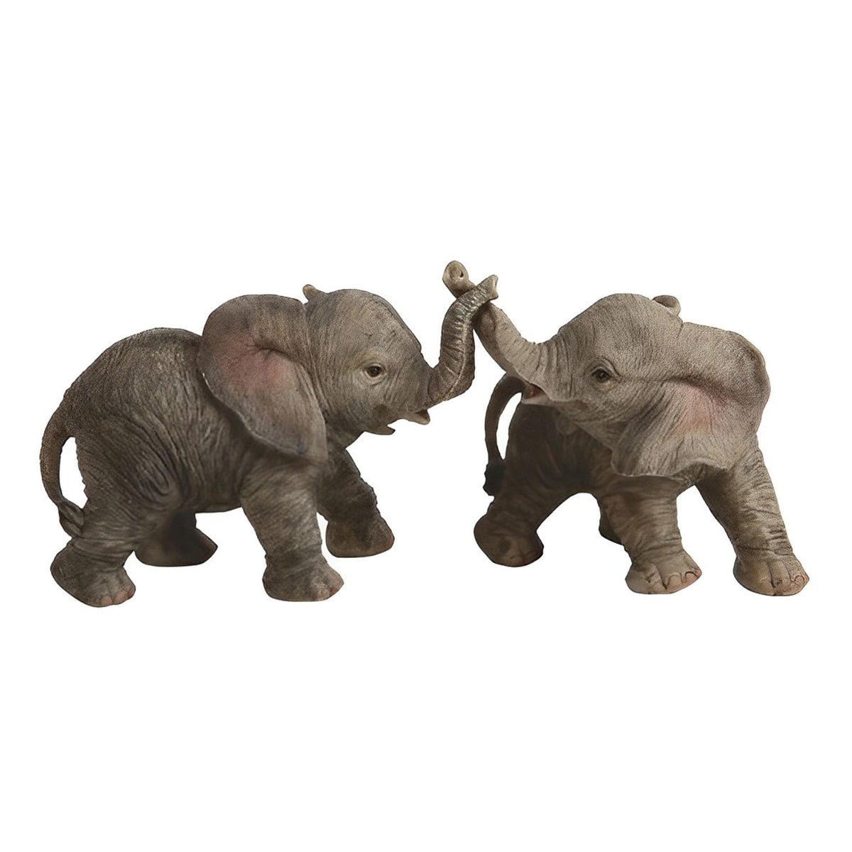 ICE ARMOR 2-PC Baby Elephant Playing Together 10.5" W Figurine Set