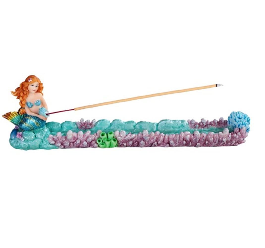 ICE ARMOR 11.75" W Mermaid Incense Burner Sticks Holder Statue Fantasy Decoration Figurine
