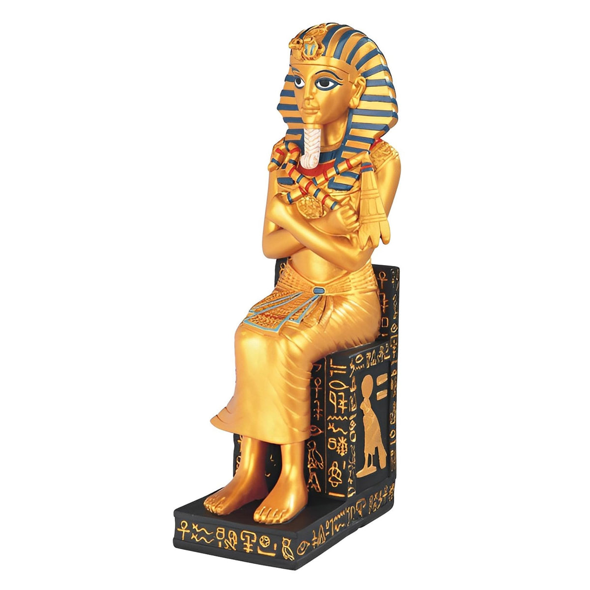 ICE ARMOR 11" H Egyptian Pharaoh King TUT Black and Gold Tutankhamun Statue Home Decor Figurine