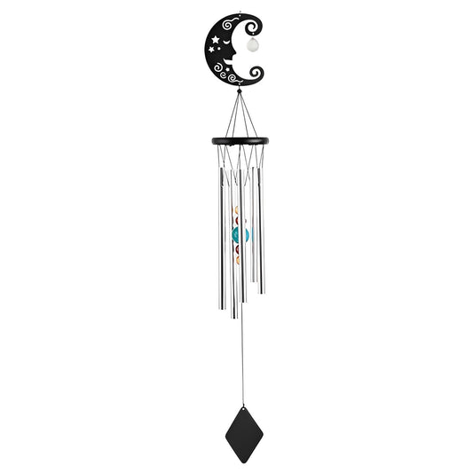 ICE ARMOR 34" Long Metal Black Moon Wind Chime
