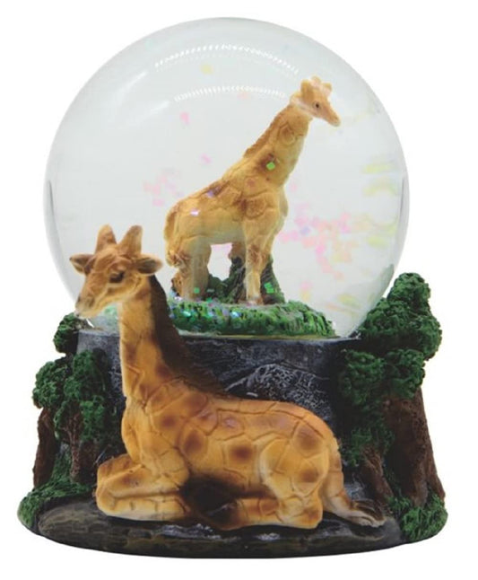 ICE ARMOR 3.5" H Giraffe Glitter Snow Globe Statue Fantasy Decoration Figurine