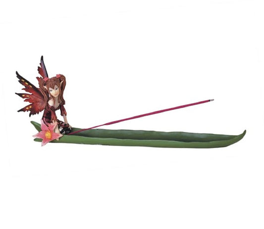 ICE ARMOR 13" W Red Fairy with Clear Wings Incense Burner Sticks Holder