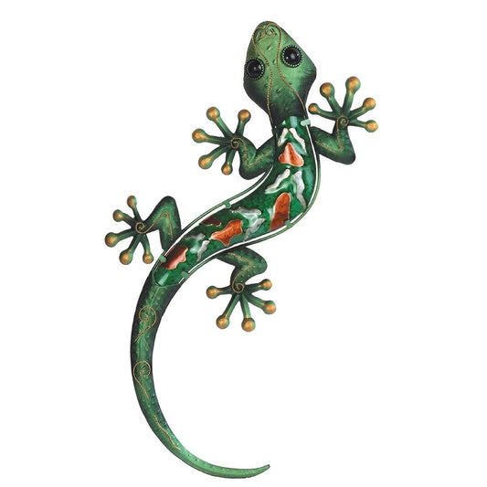 ICE ARMOR 19" H Metal Green Lizard Statue Decoration Figurine