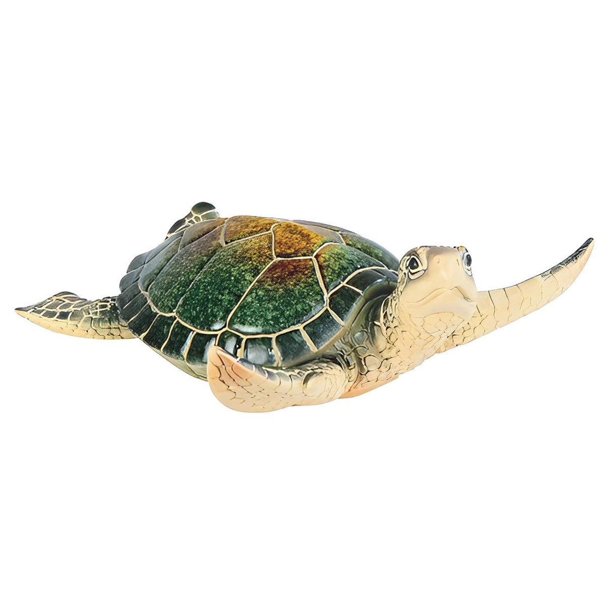 ICE ARMOR 6" W Green Sea Turtle Swimming Statue Marine Life Decoration Figurine