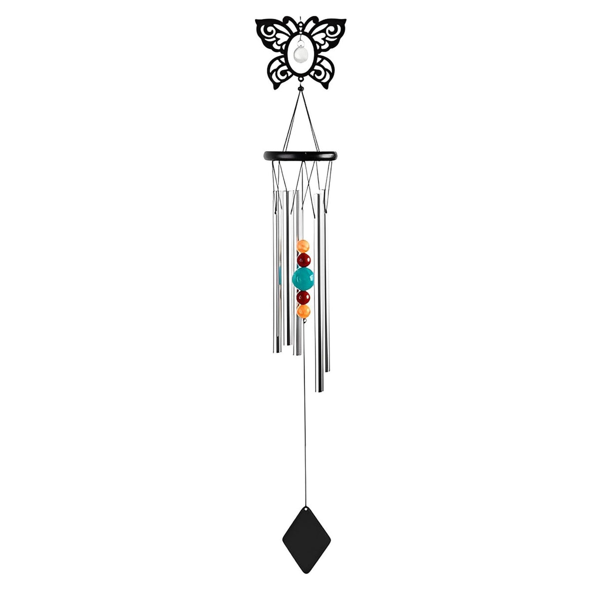 ICE ARMOR 34" Long Metal Black Butterfly Chime