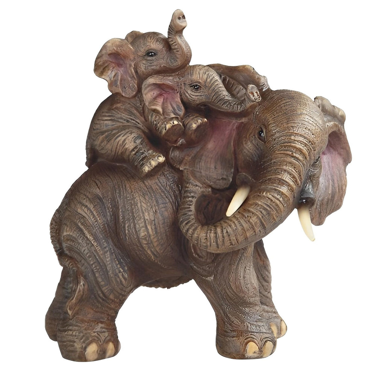 ICE ARMOR 5.75" W Realistic Lifelike Elephant Playing with Cub Figurine