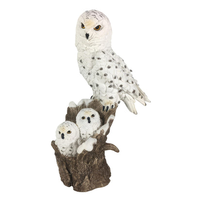 ICE ARMOR Detailed Craftmanship Snow Owl Decor Sculpture, Soaring Owl Statue for Shelf Table Counters, Fall Home, Animal Decorations for Living Room