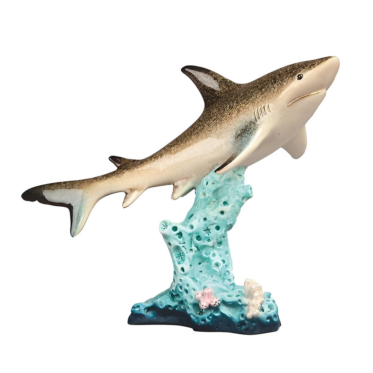 ICE ARMOR 6.5" H Shark on Coral Statue Fantasy Decoration Figurine